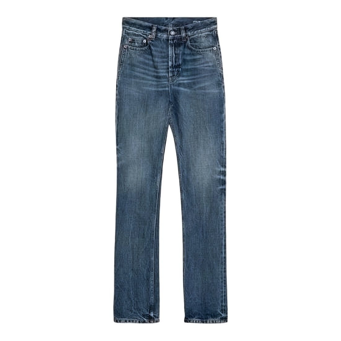 Saint Laurent Straight-Leg Denim Pants With Mid-Blue Wash