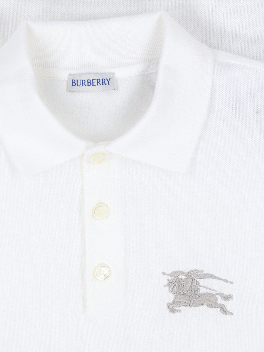 Burberry "Ekd" Polo Shirt In White Cotton