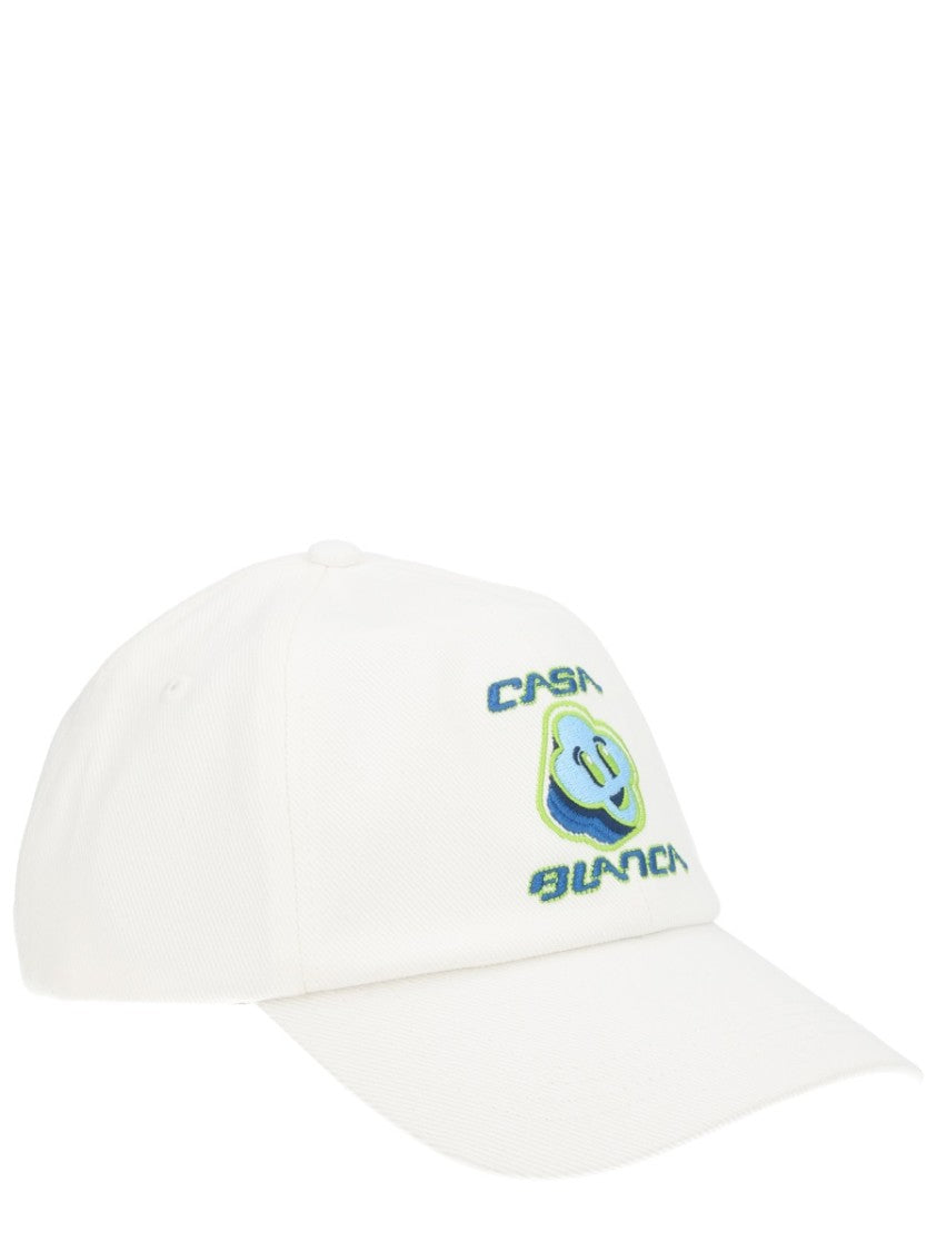 Casablanca Structured Cotton Embroidered Logo Hat