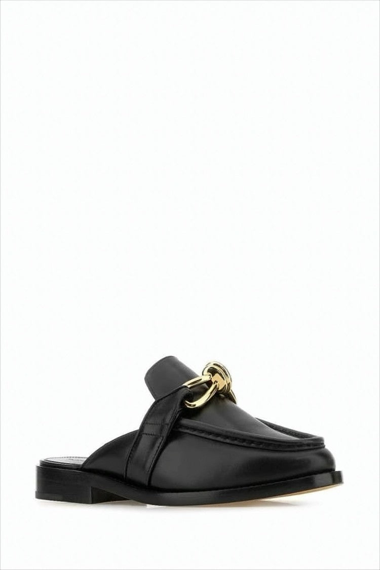 Bottega Veneta Black Calf Leather Mule