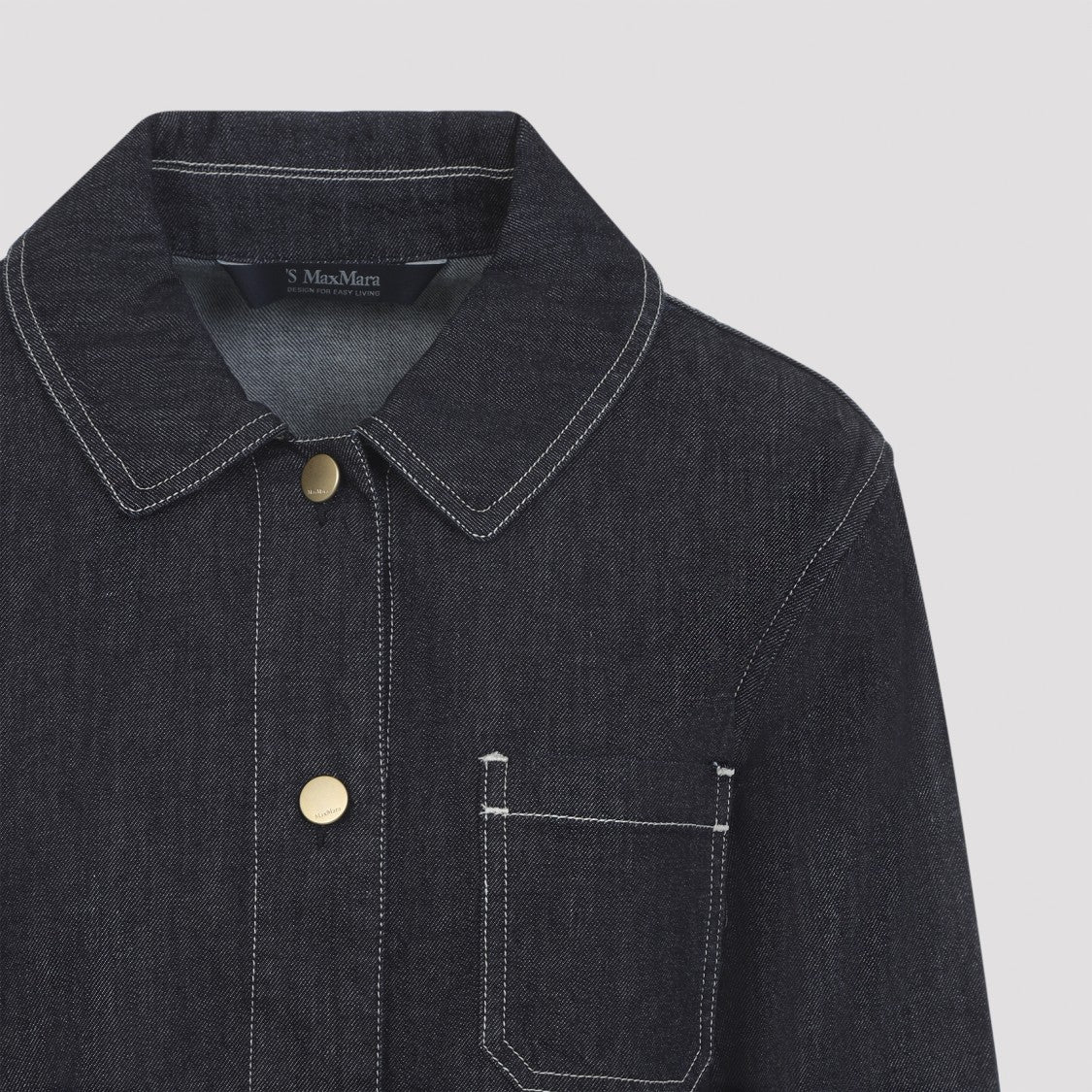 Max Mara Dark Denim Shirt With Classic Collar