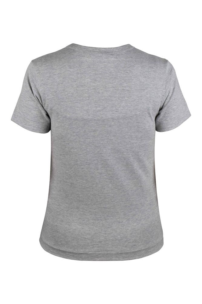 Comme Des Garçons Grey Cotton T-Shirt With Distinctive Heart Emblem