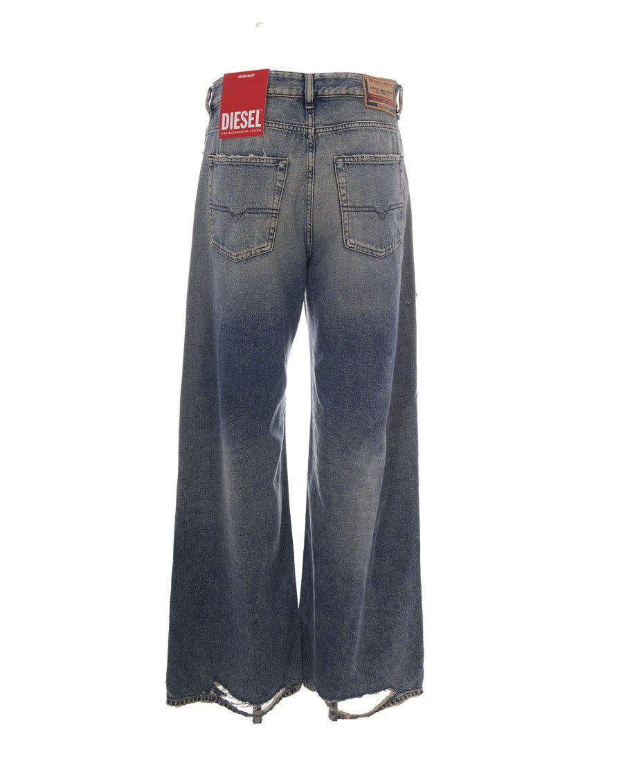 Diesel Wide-Leg Jeans With Worn Effect And Distressed Details