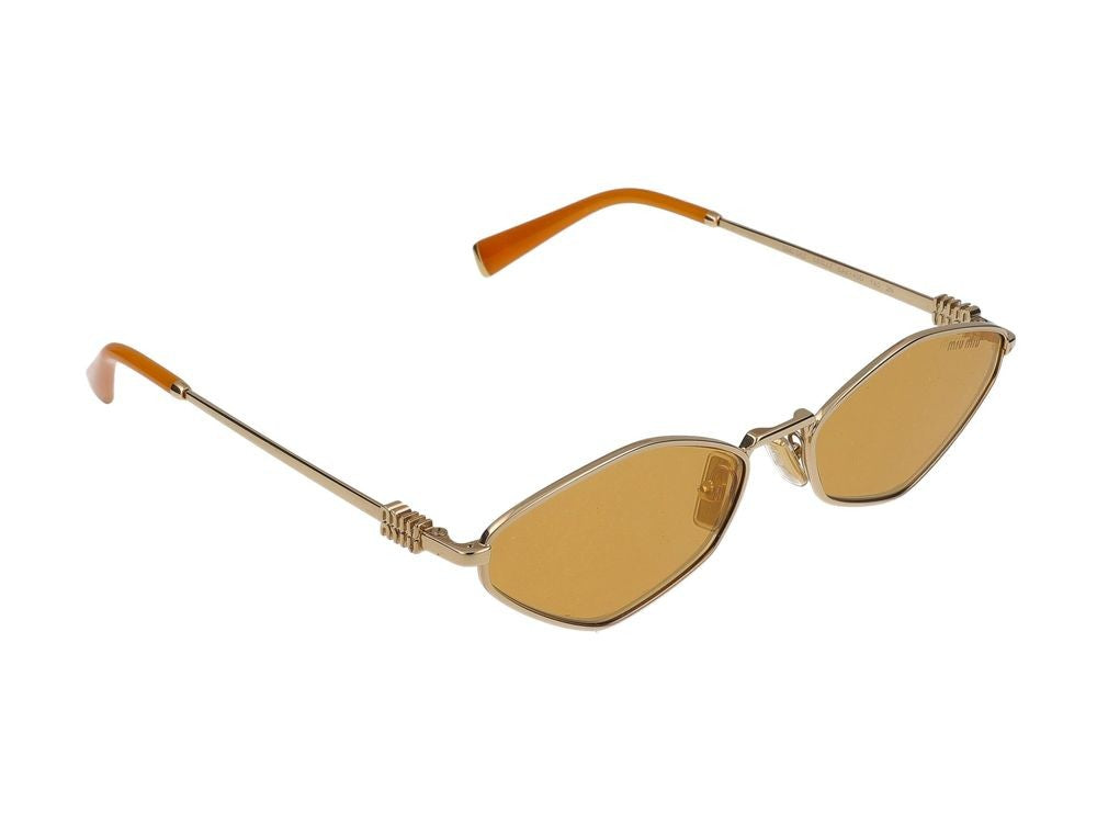 Miu Miu Gold Irregular Geometric Sunglasses