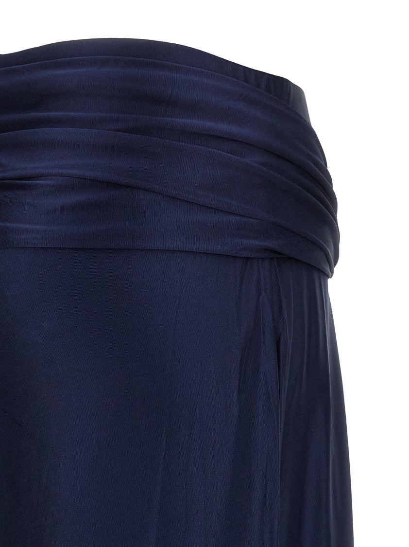 Paco Rabanne Satin Viscose Jersey Midi Skirt