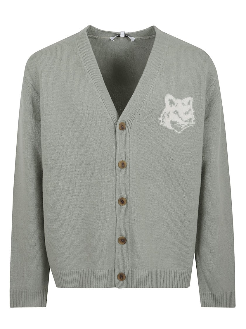 Maison Kitsuné V-Neck Cardigan With Wooden Buttons
