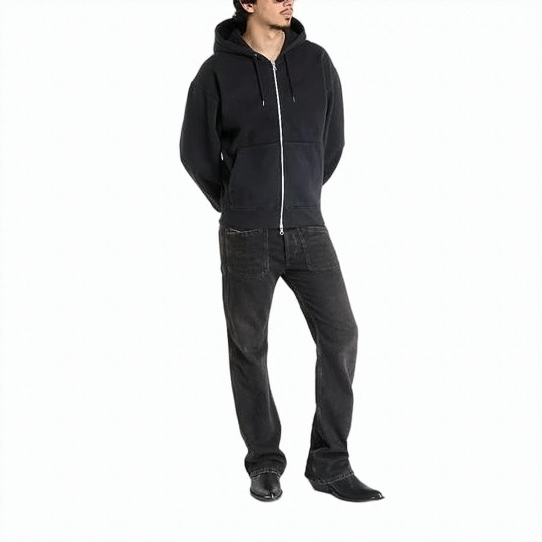Our Legacy Relaxed-Fit Black Hoodie With Zipper