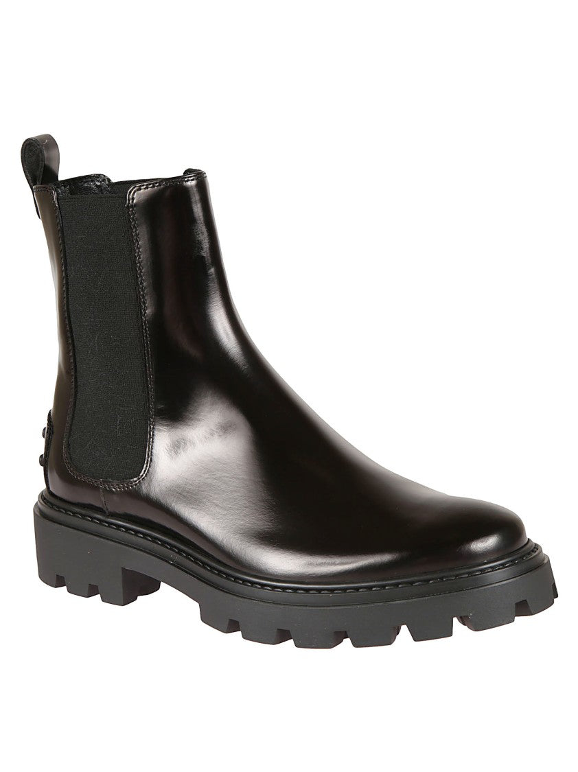 Tod's Polished Leather Ankle Boots