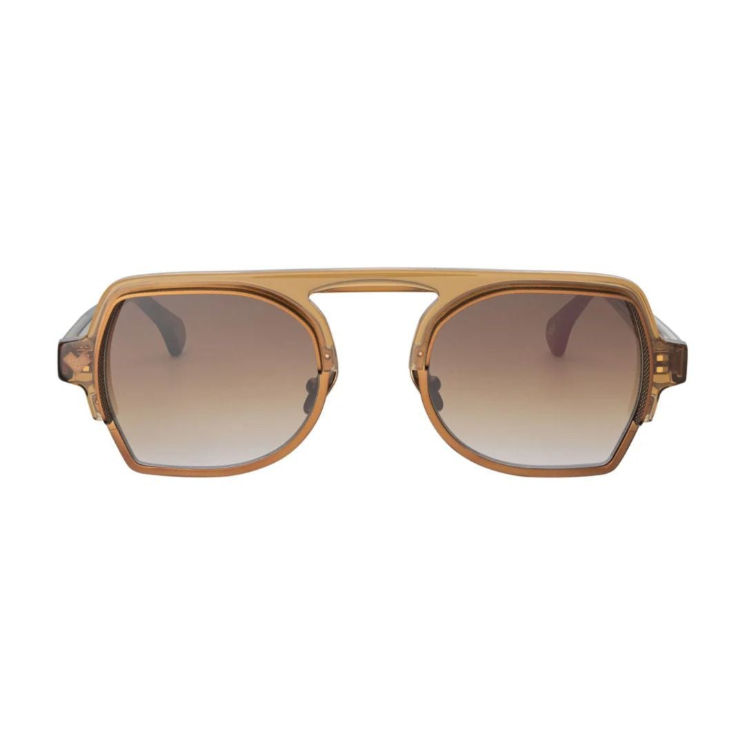 Vysen Brown Drip Dp-4 Geometric Acetate Sunglasses