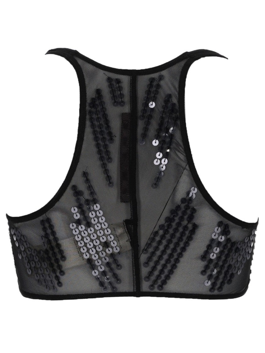 Rick Owens X Lilies Unhorny Translucent Mesh Scattered Sequins Top