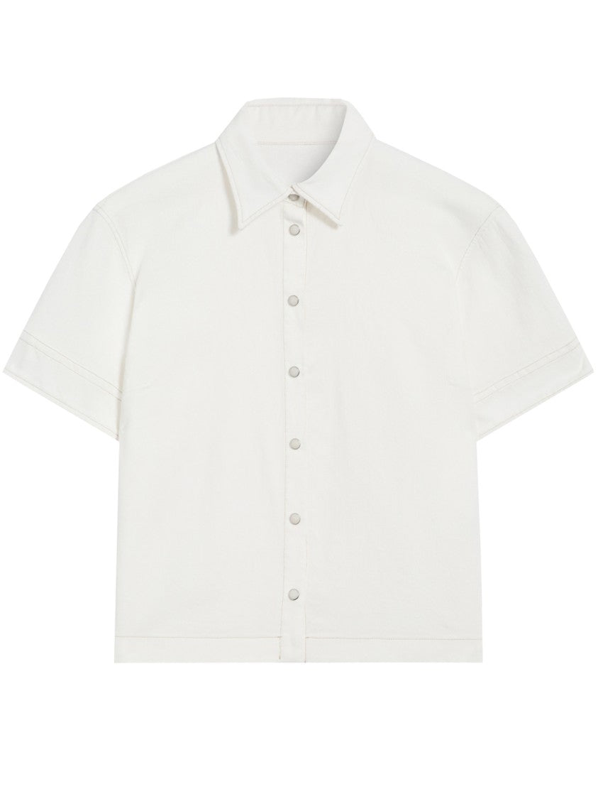Pence Laura Cropped Cotton Short-Sleeved Shirt