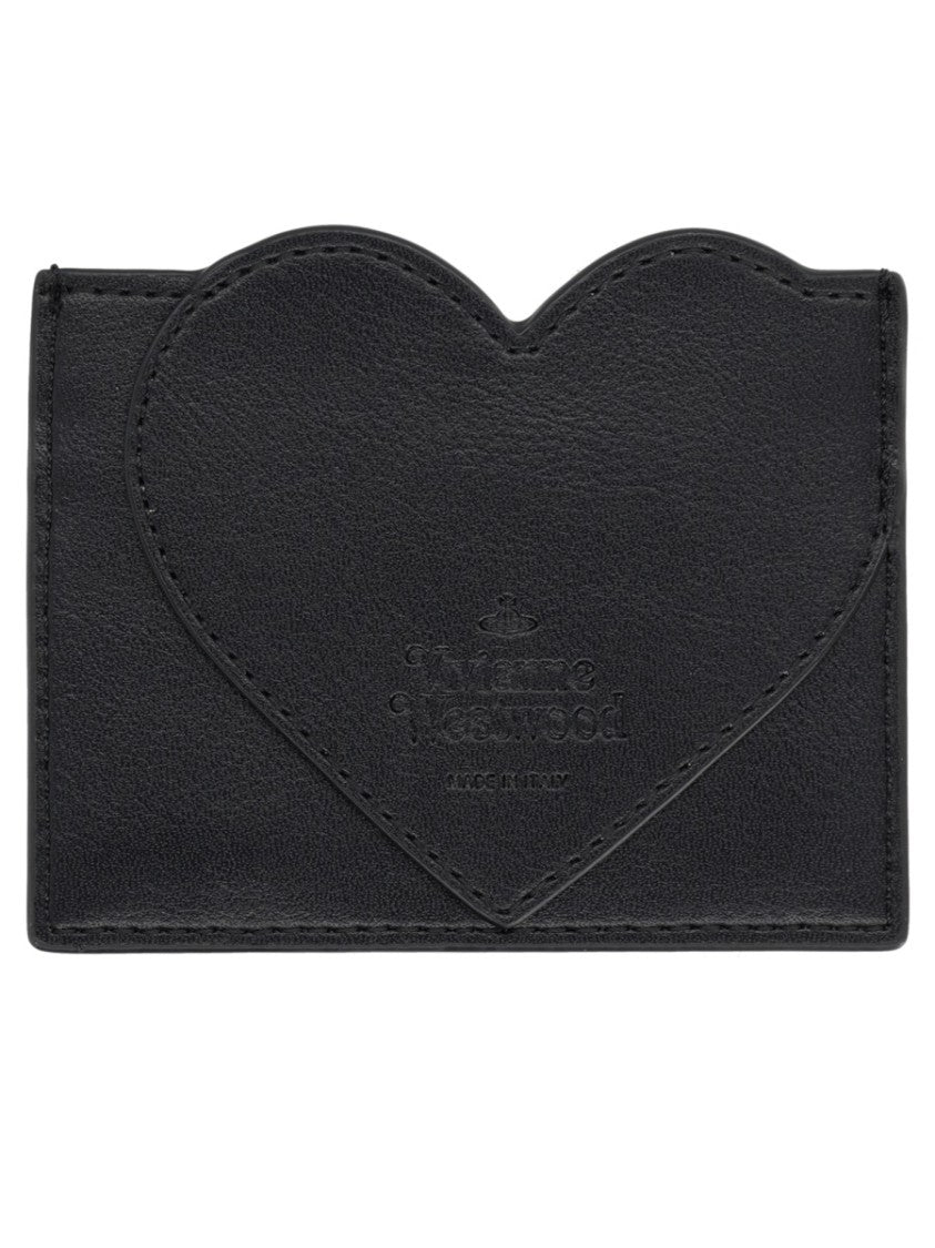 Vivienne Westwood Heart-Embellished Cardholder In Black Polyester