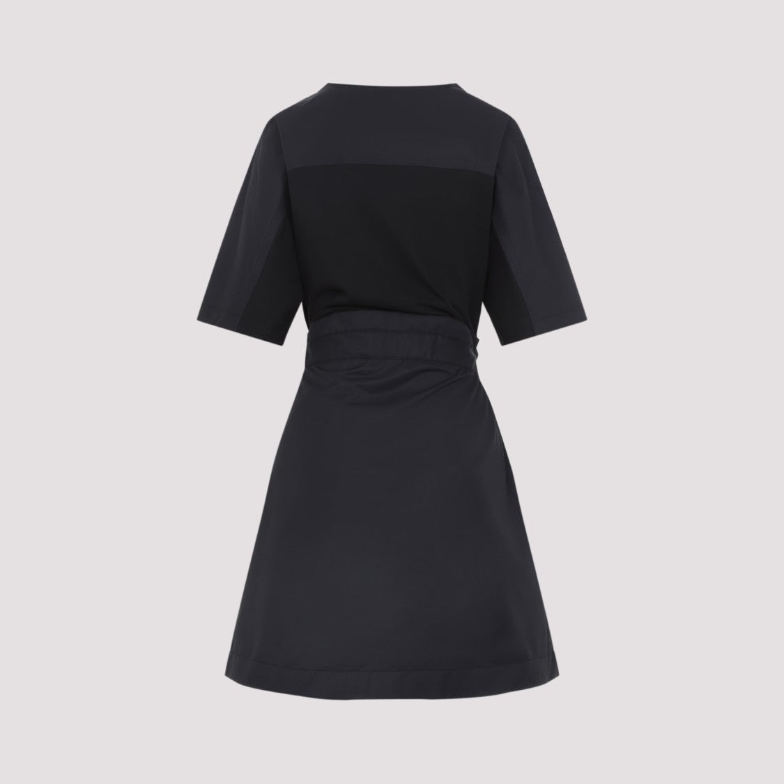 Moncler Short Black Dress With Cinched Waist