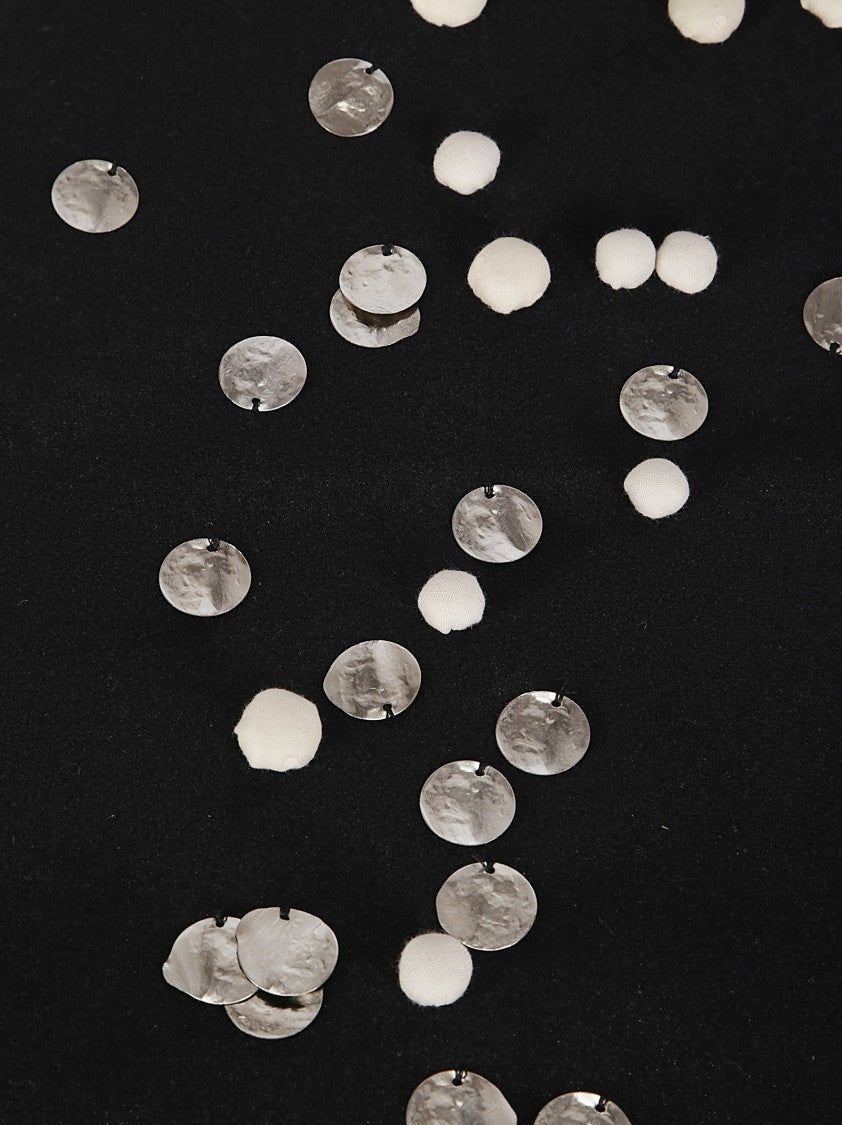 Maria Calderara Black Wool Bib With Neck Strap