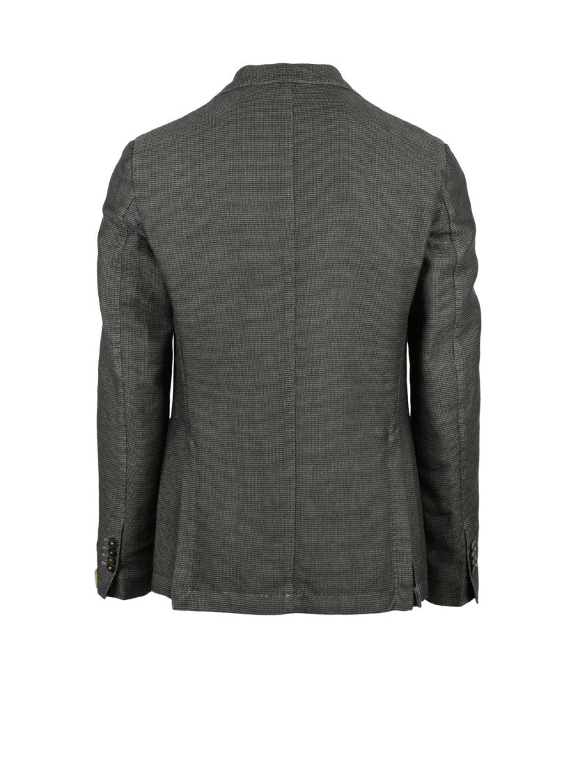 L.B.M. 1911 Brown Linen Cotton Rounded Jacket