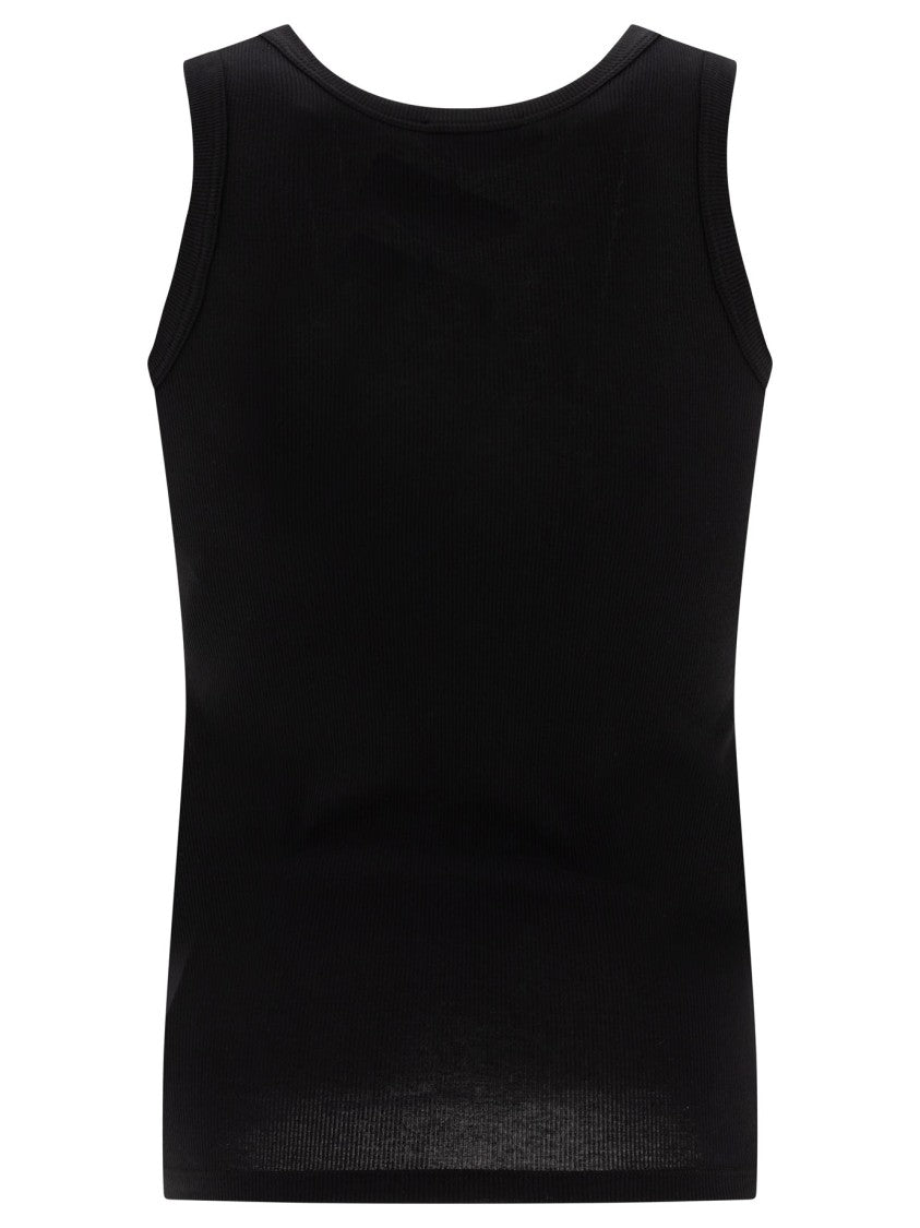 Alexander Mcqueen Black Ribbed Tank Top