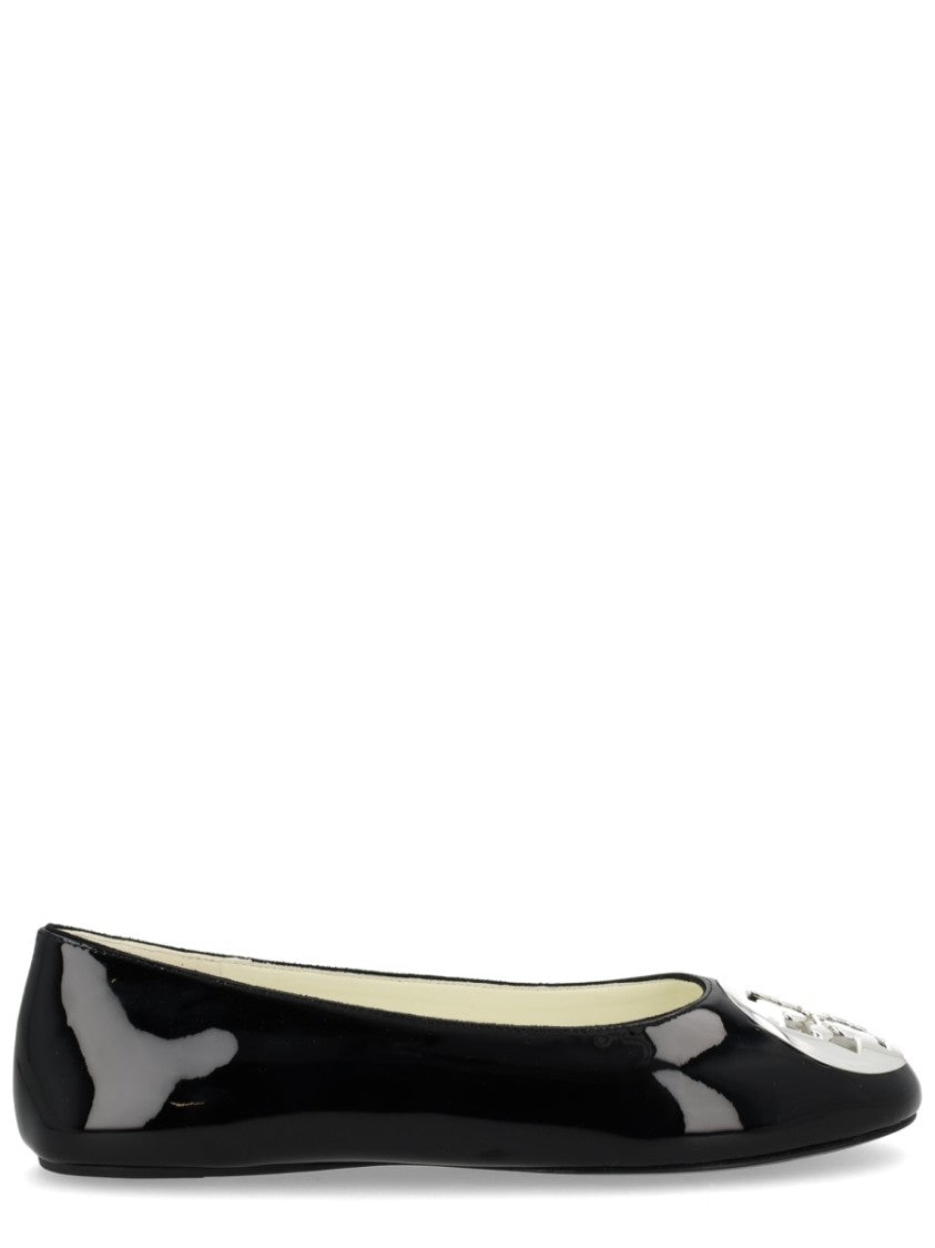 Tory Burch Reva Glossy Patent Logo Ballet Flats