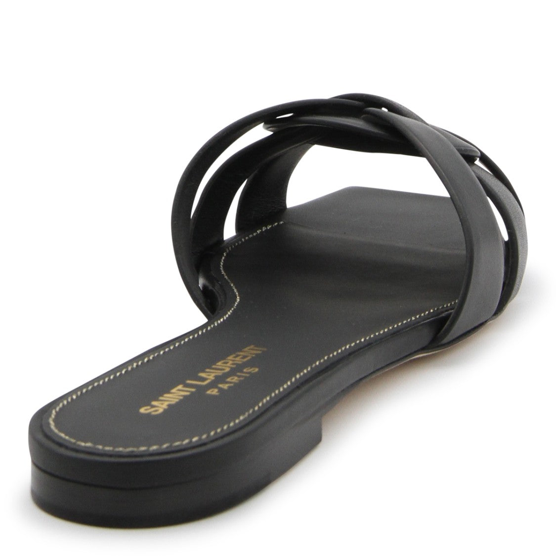 Saint Laurent Black Leather Tribute Flats
