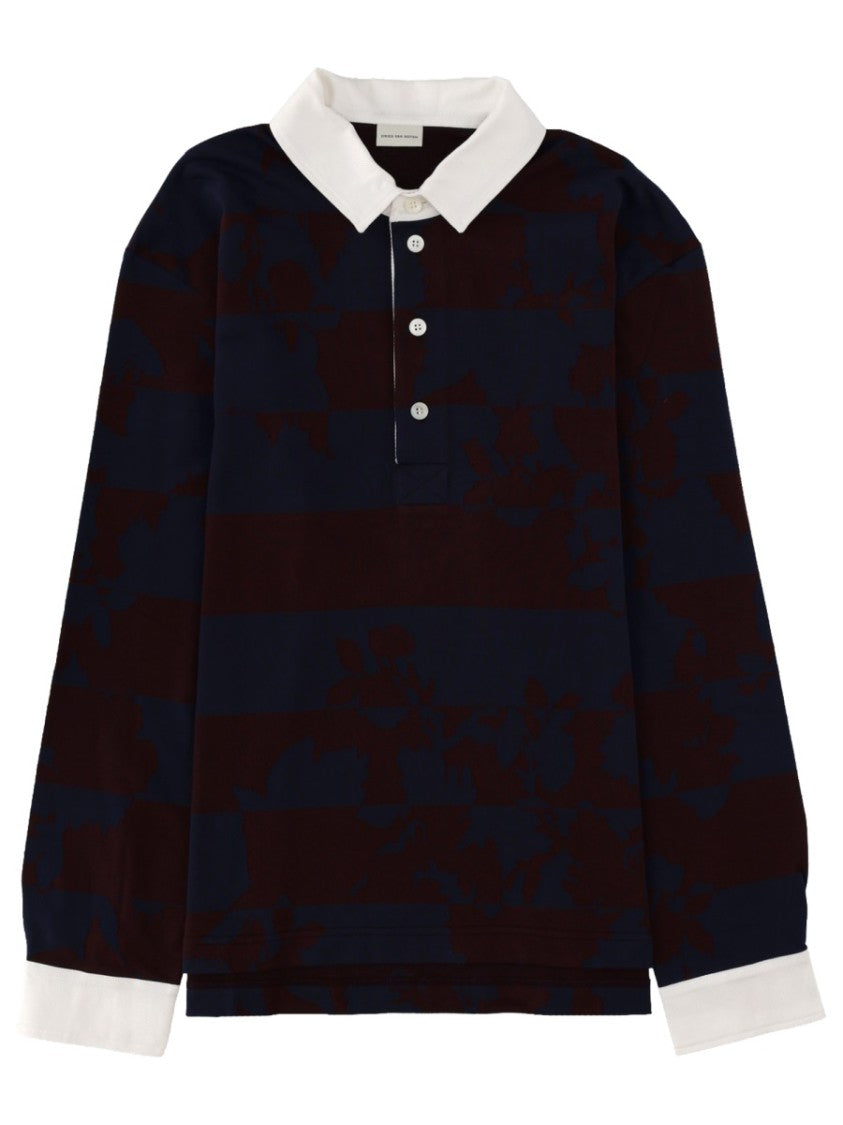 Dries Van Noten Hucho Broad Stripes Cotton Polo Shirt