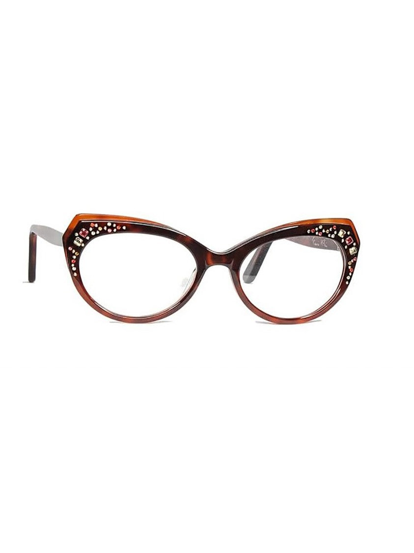Francis Klein Cat-Eye Optical Frames With Colorful Embellishments