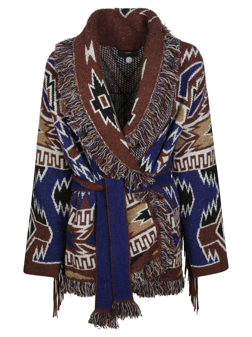 Alanui The Amazing Jorney Fringed Geometric Cardigan