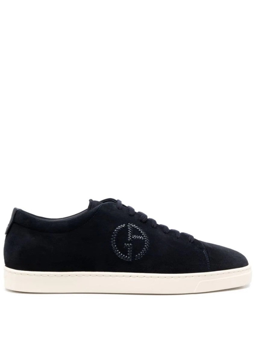 Giorgio Armani Refined Black Trainers With Soft Leather Upper