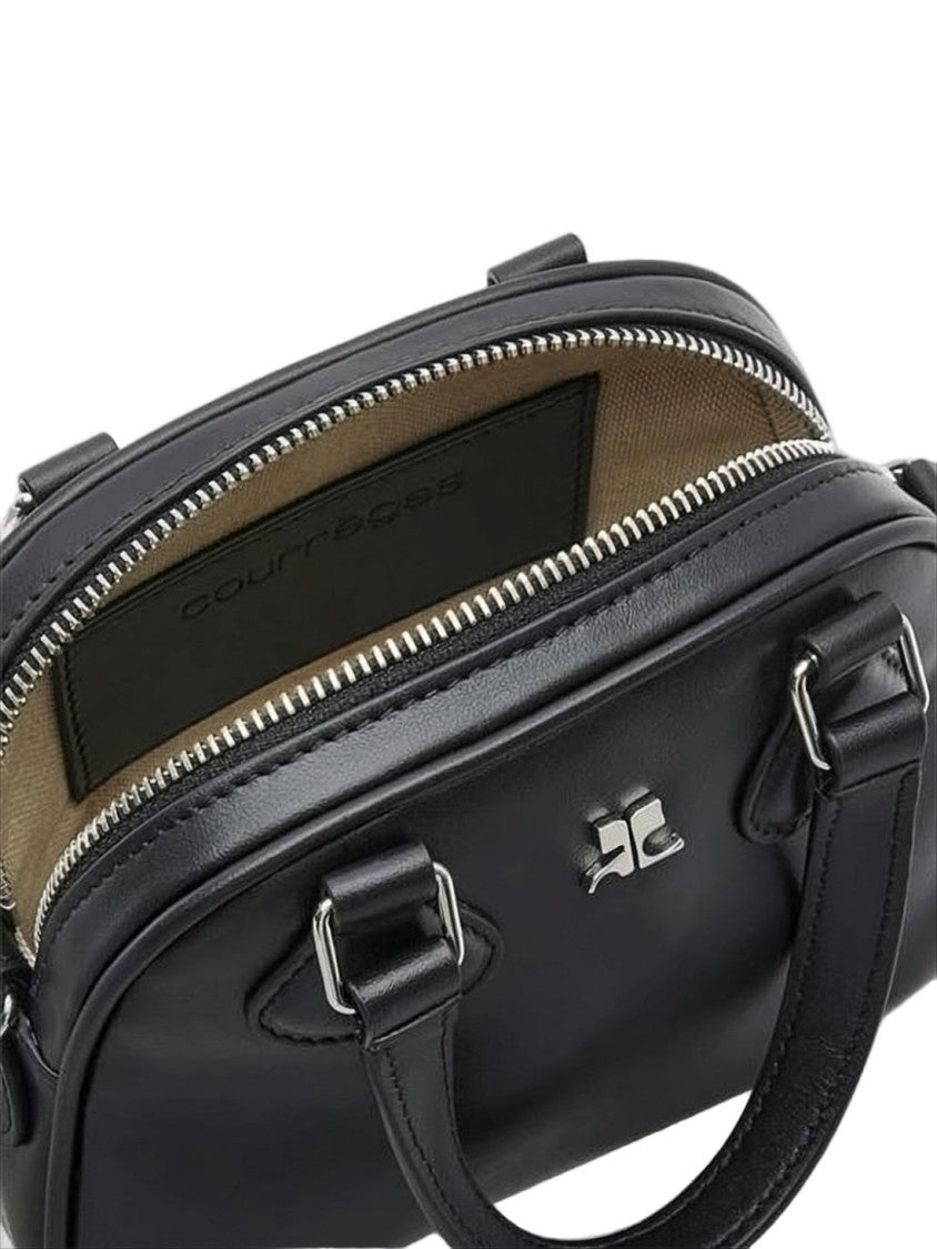 Courrèges Structured Black Calf Leather Tote Bag