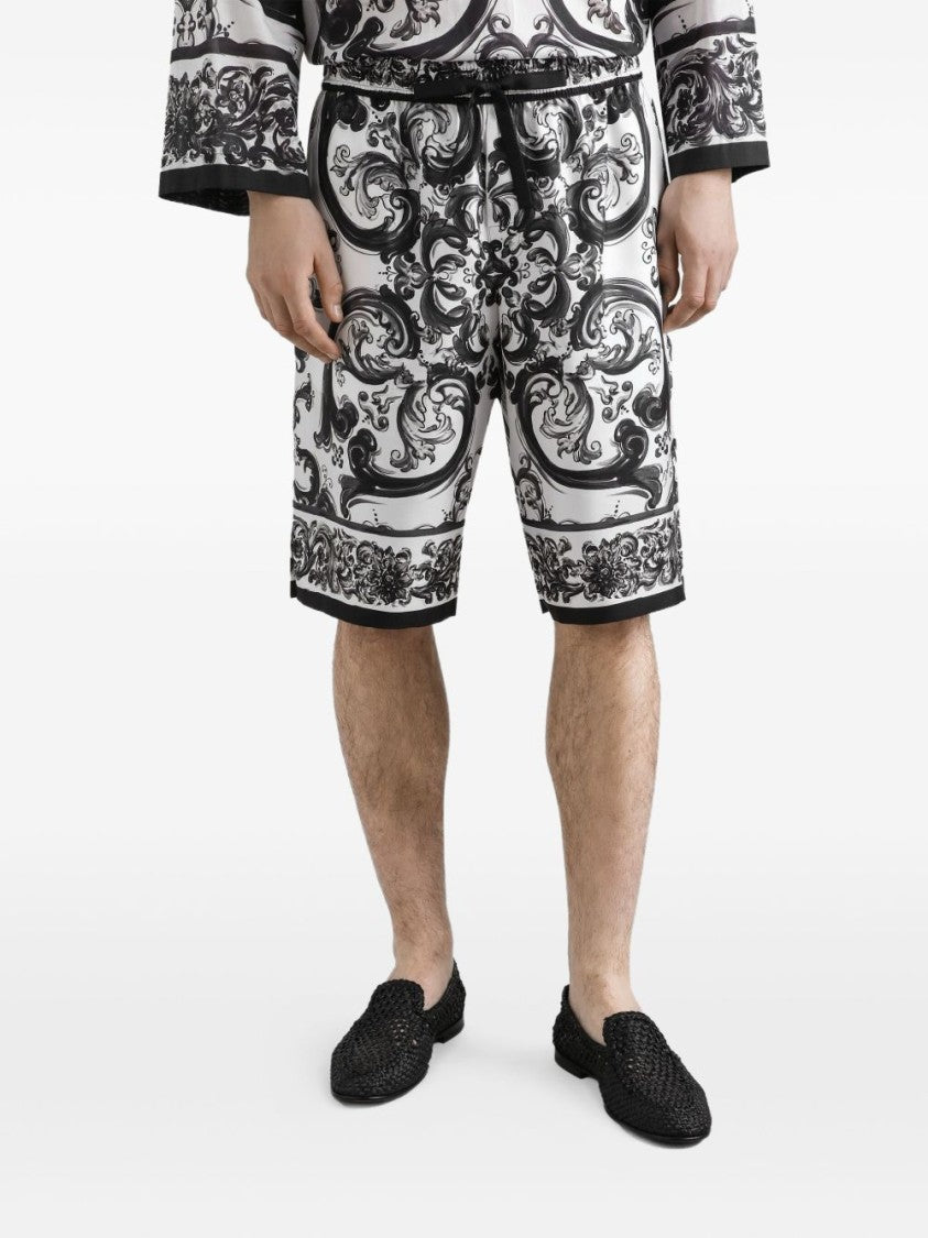 Dolce & Gabbana Bermuda Shorts With Maiolica Print