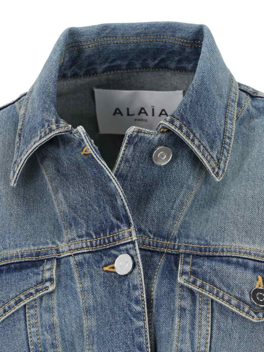 Alaïa Denim Jacket With Removable Waist Belt