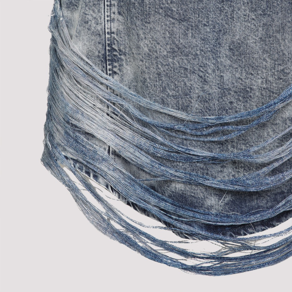 Diesel Distressed Denim Texture Sleeveless Mini Dress