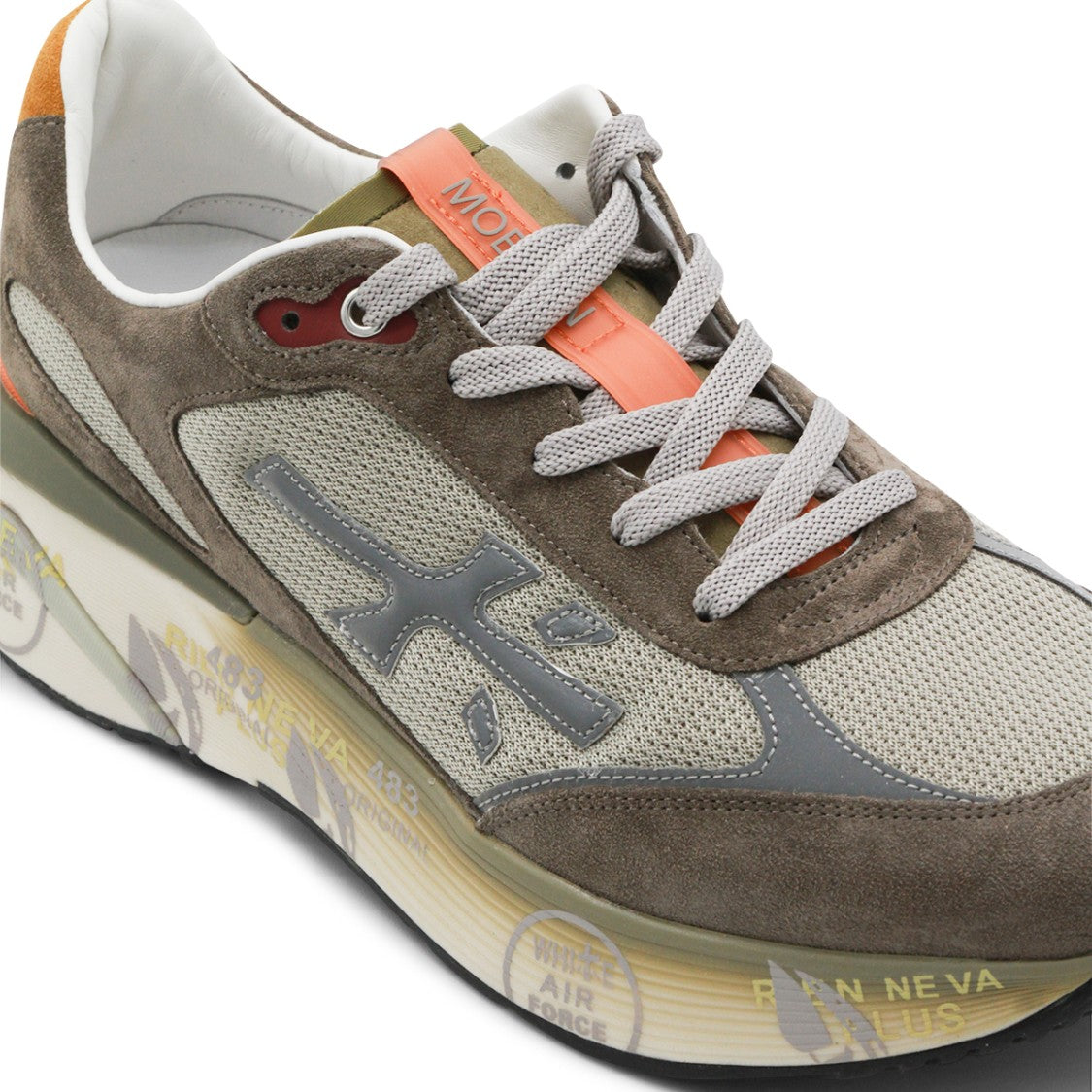Premiata Taupe Leather Moerun Sneakers