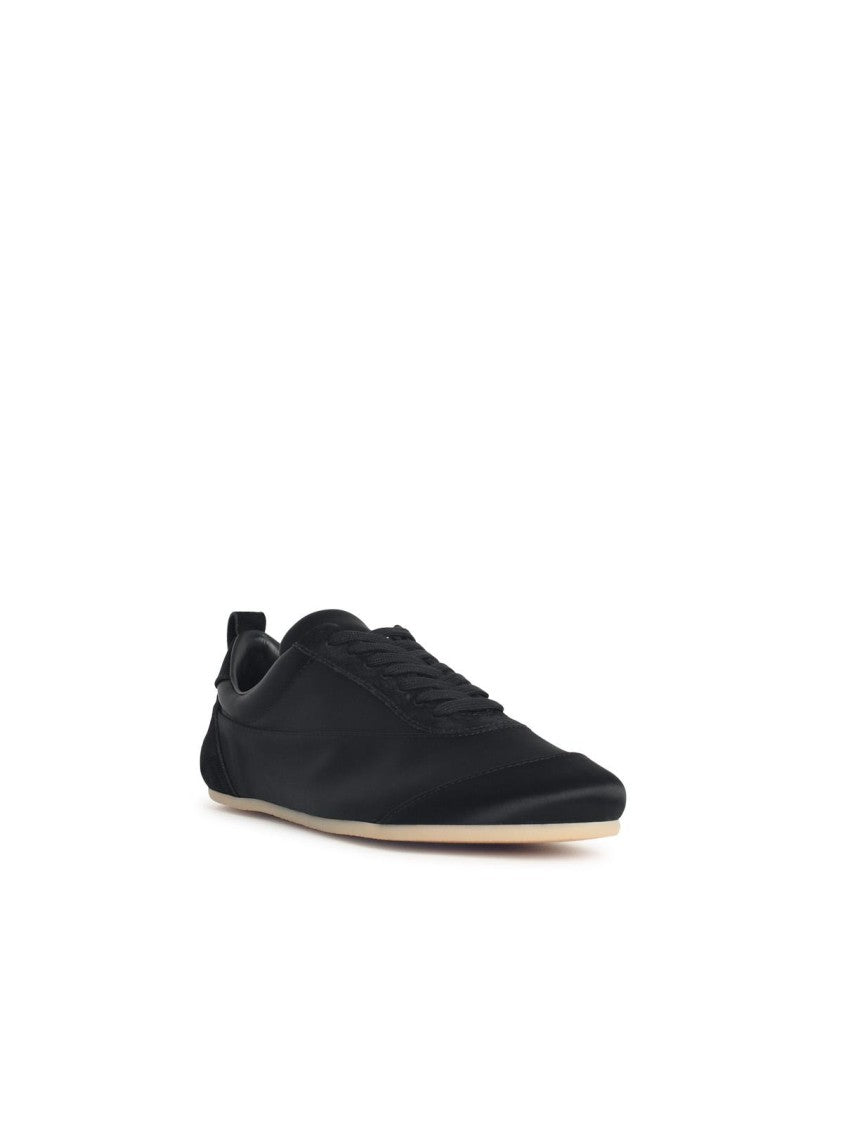 Jil Sander Etage' Satin Sneakers With Black Suede Trim