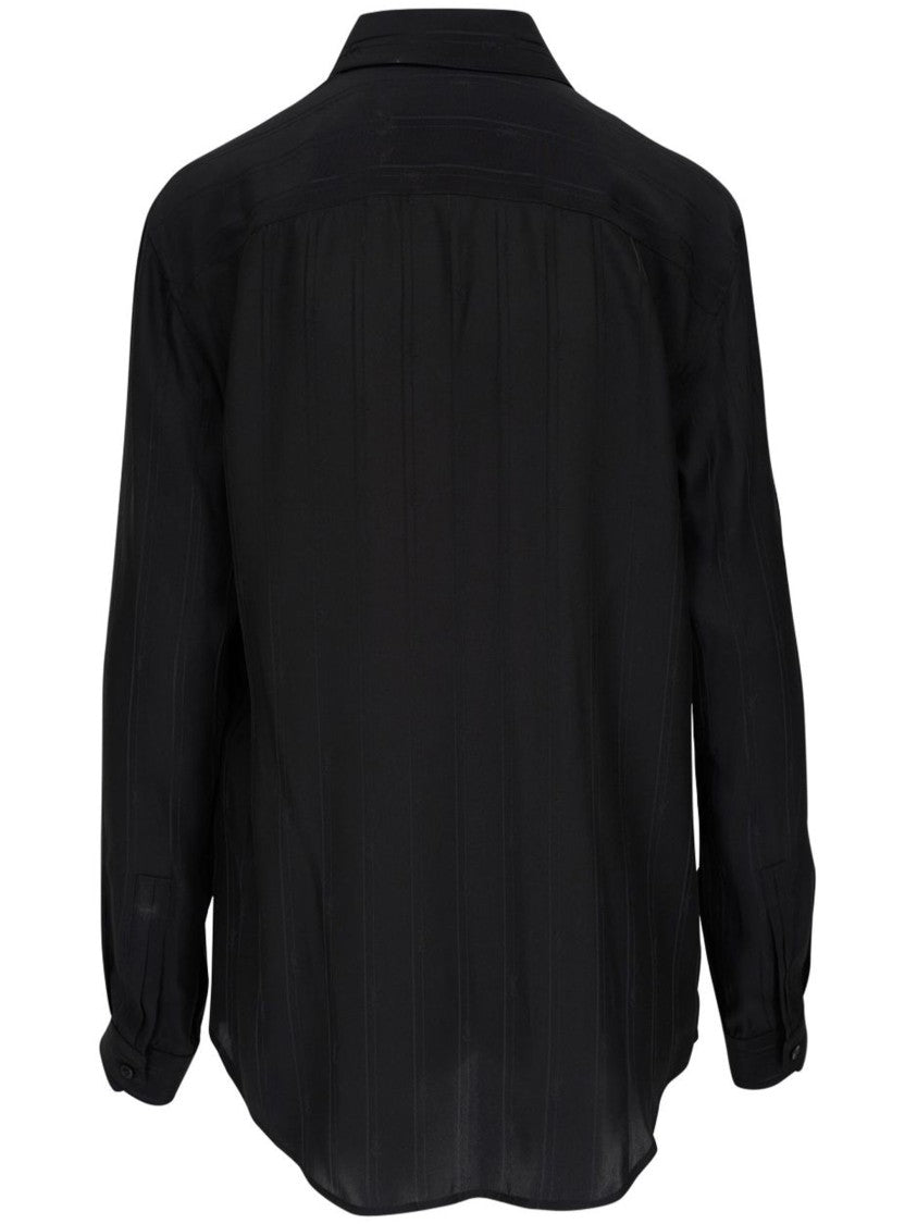 Saint Laurent Black Organic Silk Shirt