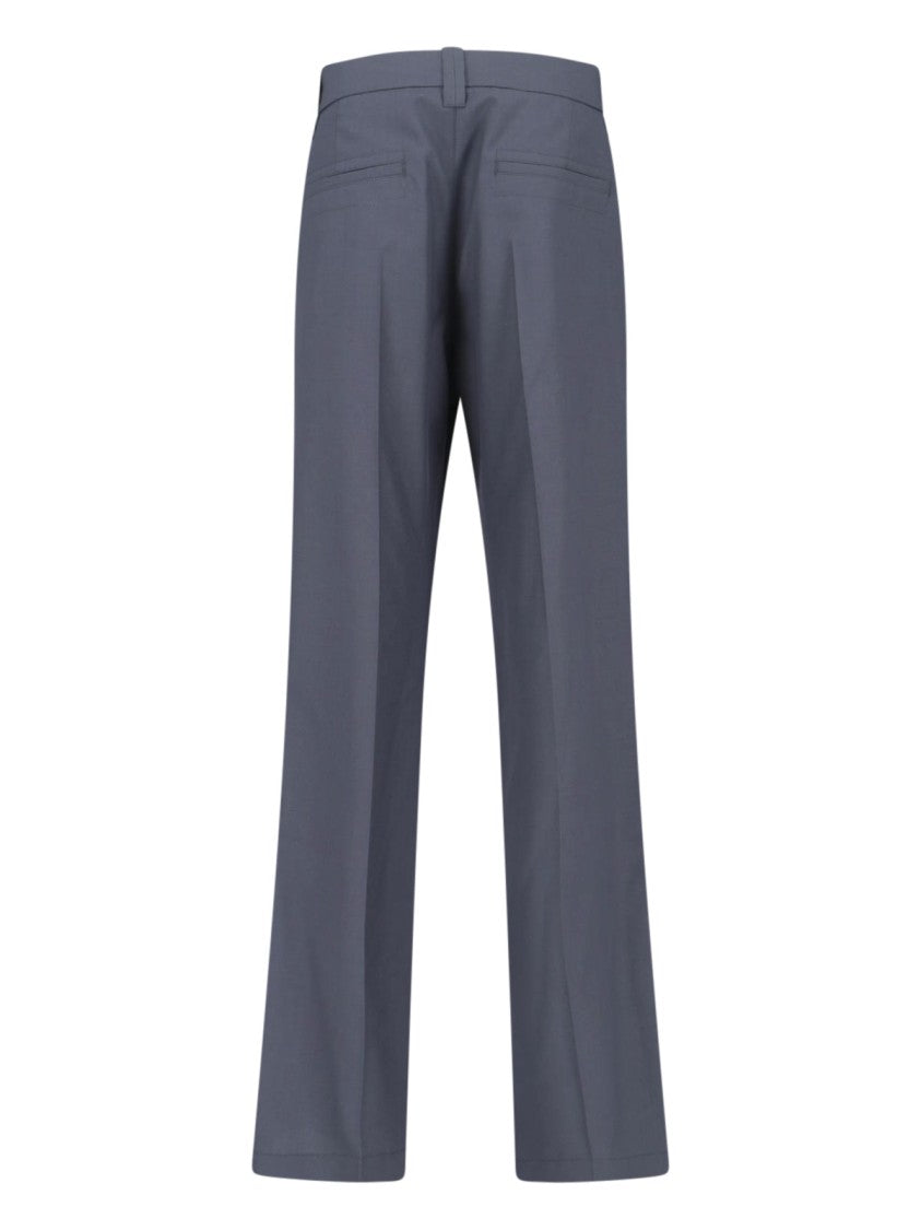Lemaire Gray Tailored Wool Blend Straight Trousers