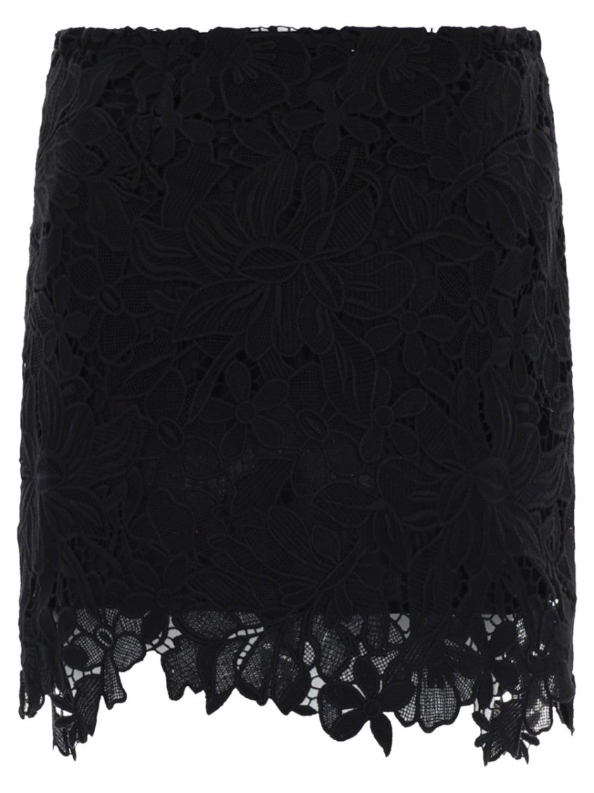 Sportmax Slim Fit Miniskirt With Macramé Floral Patterns