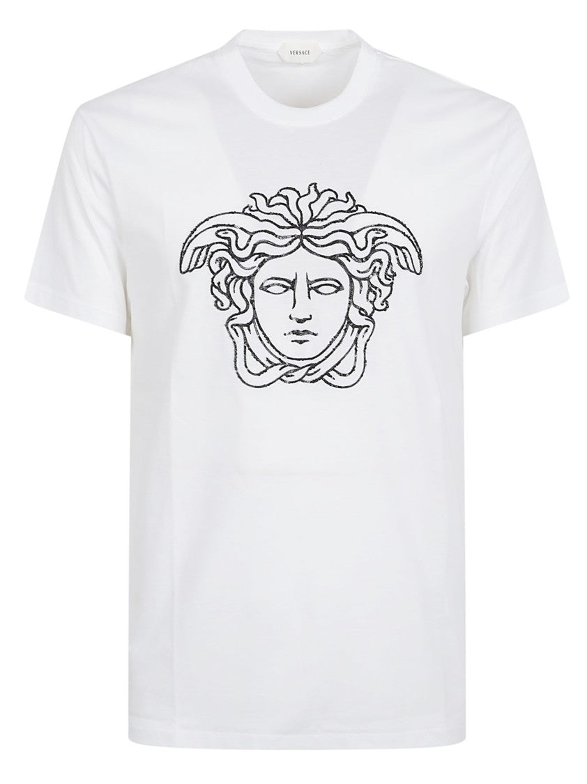 Versace Iconic Medusa Head Graphic White T-Shirt