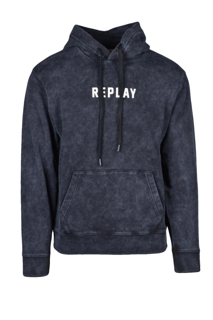 Replay Black Men Cotton Hoodie