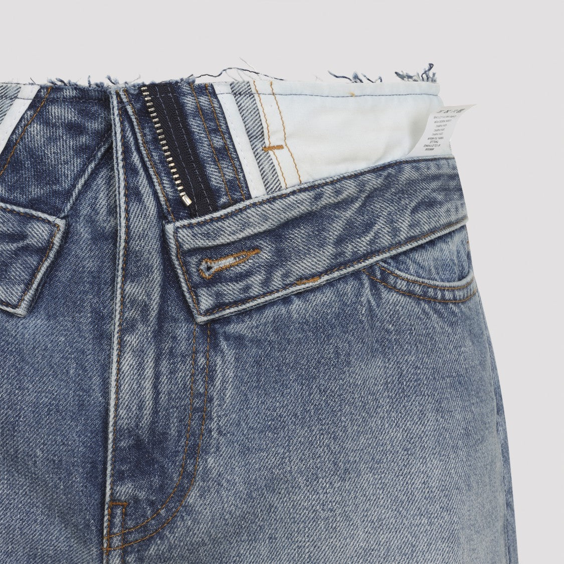 Mm6 By Maison Margiela Wide-Leg Denim Jeans With Double Waistband