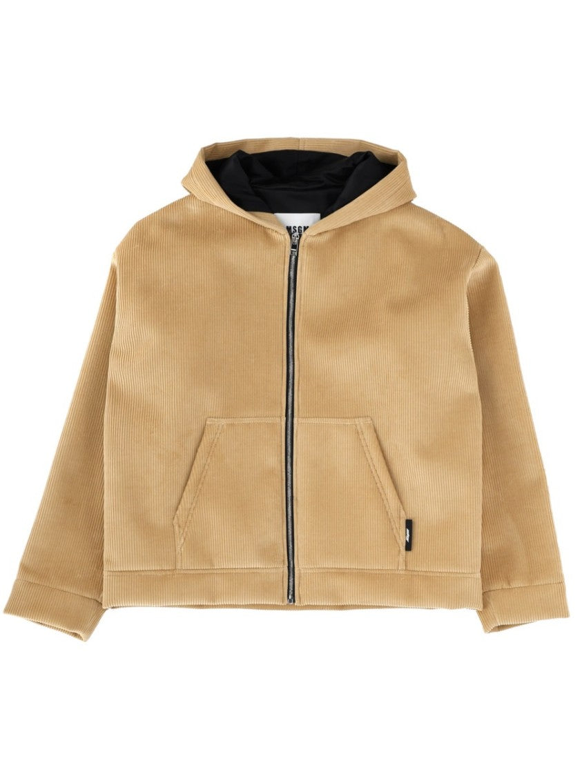 Msgm Velvet Ribbed Oversized Jacket