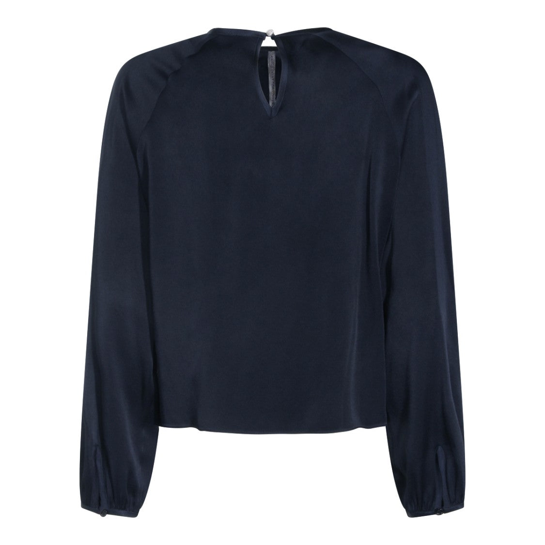 Fabiana Filippi Navy Viscose Top With Gathered Cuffs