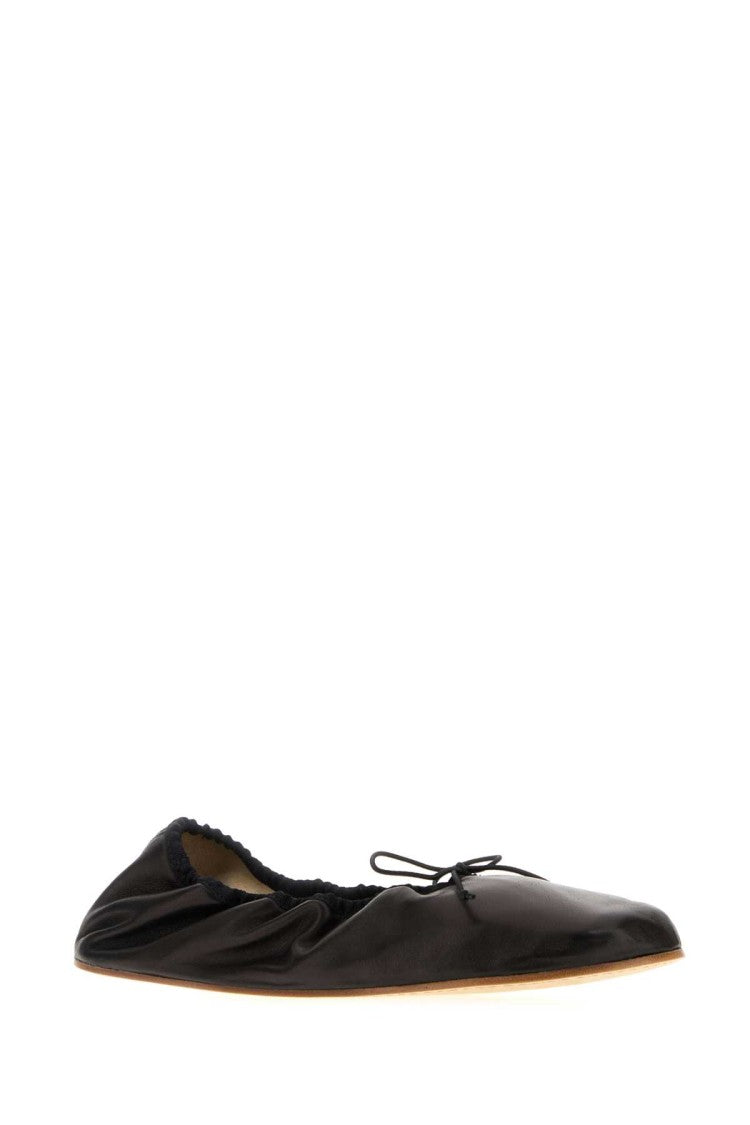 The Row Black Nappa Leather Ballerinas