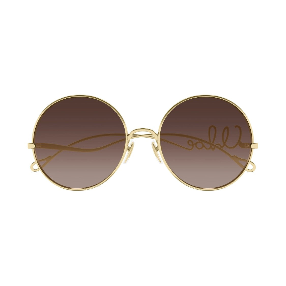 Chloé Round Gradient Sunglasses With Gold-Tone Frame