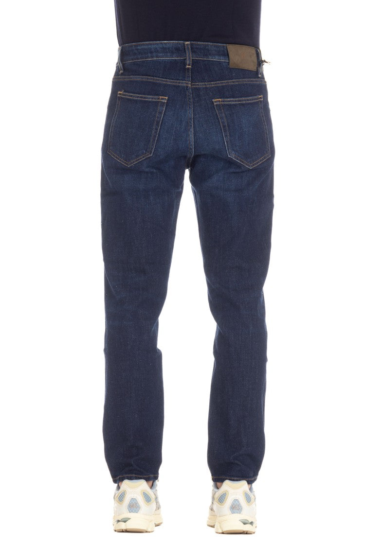 Pt Denim Dark Wash Camoscio Carrot Fit Jeans