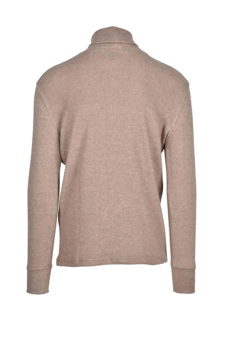 A.M.Couture Brown Wool Polyester Elastane Viscose Women's Mock Neck