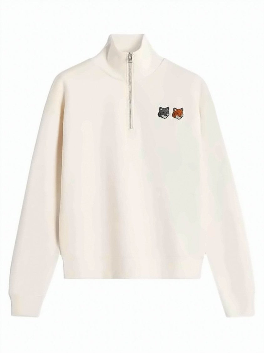 Maison Kitsuné Double Bold Fox Head Half Zip Comfort Sweatshirt