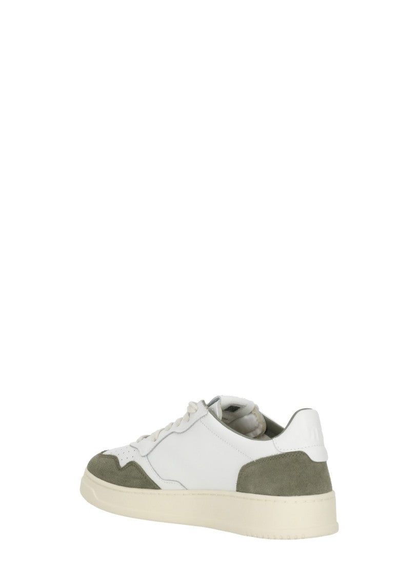 Autry White Grey Suede Logo Detail Low-Top Sneakers