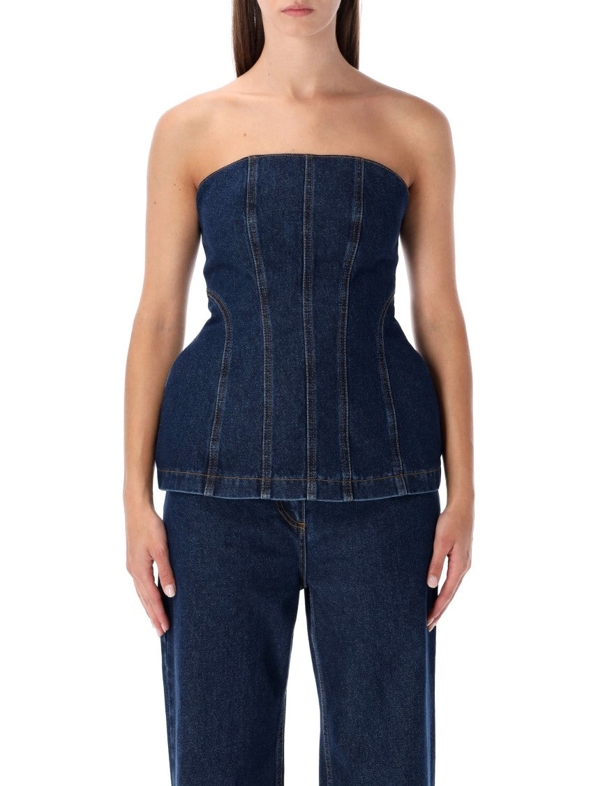 Magda Butrym Bustier Denim Top