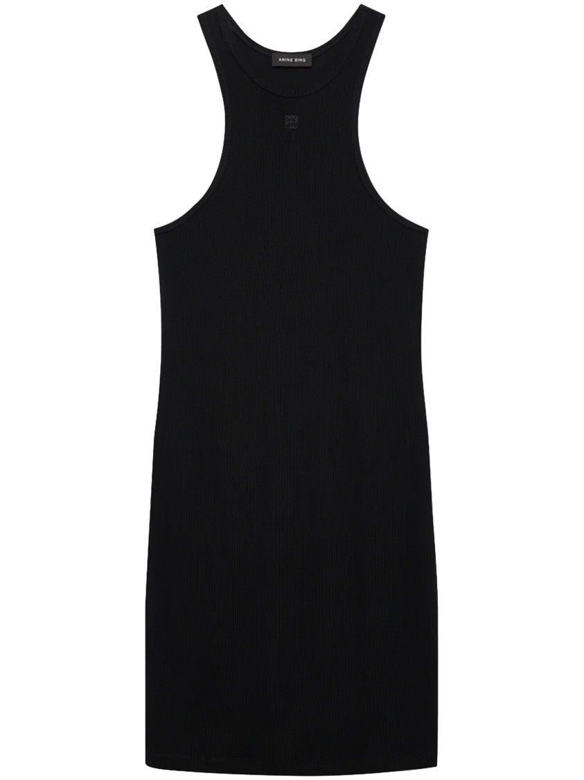 Anine Bing Sleeveless Fitted Mini Dress With High Neckline
