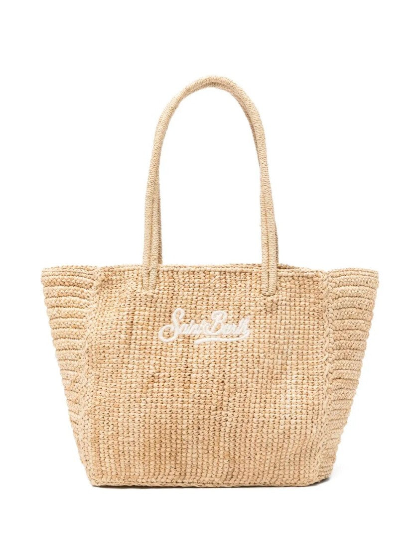 Mc2 Saint Barth Woven Tote Bag With Embroidered Logo