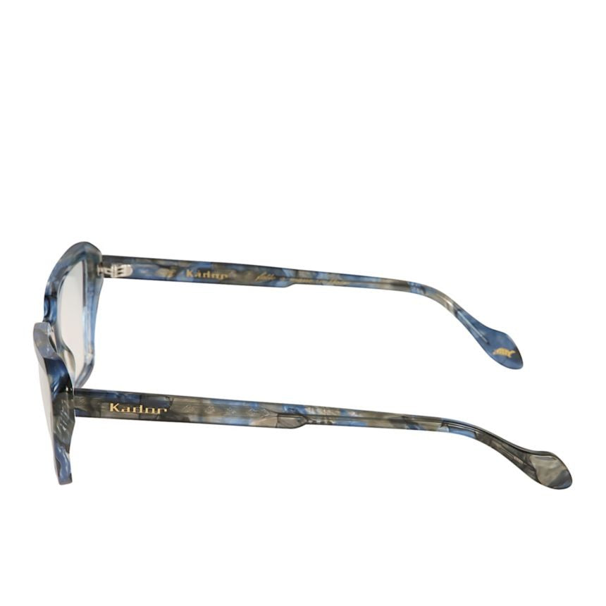 Kador Kamila Light Geometric Frame Eyeglasses With Marbled Blue Finish